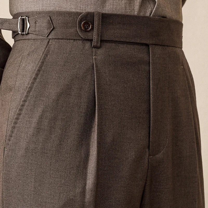 Pantalones de Lana Italiana al Tobillo