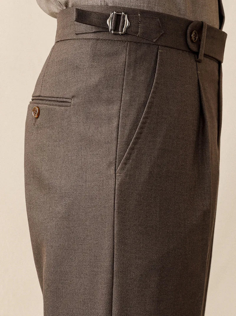 Pantalones de Lana Italiana al Tobillo