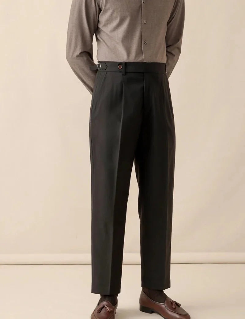 Pantalones de Lana Italiana al Tobillo