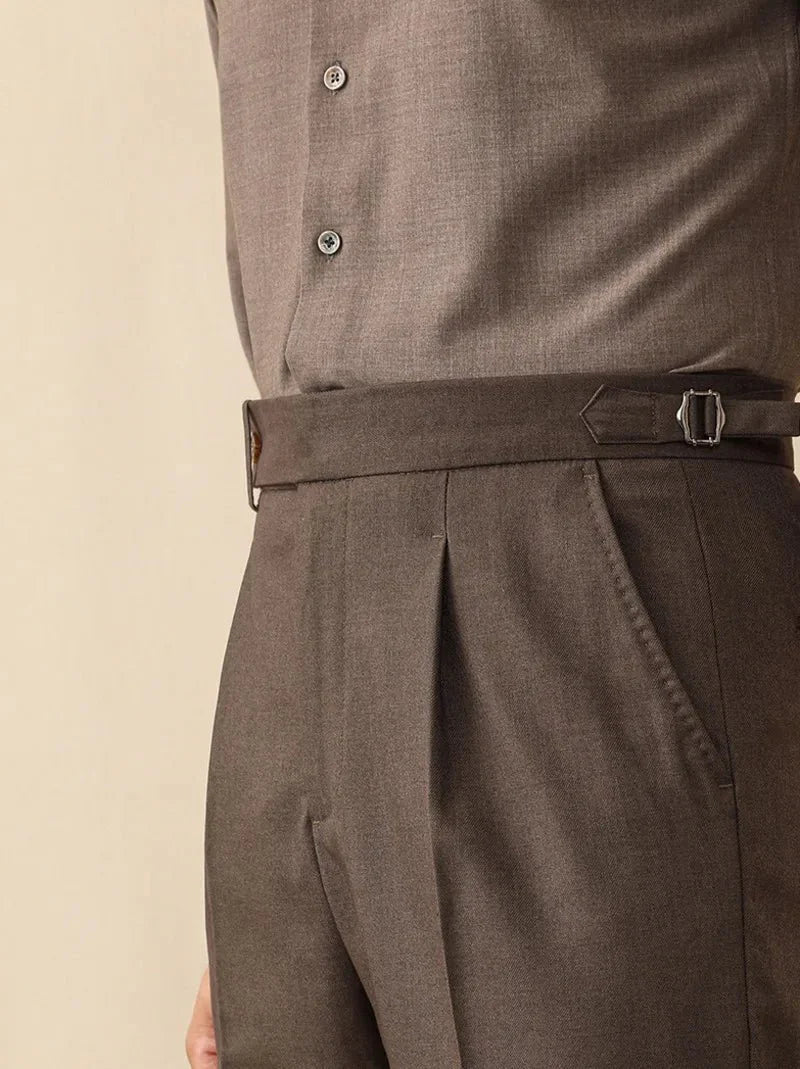 Pantalones de Lana Italiana al Tobillo