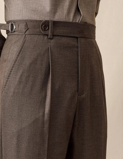 Pantalones de Lana Italiana al Tobillo