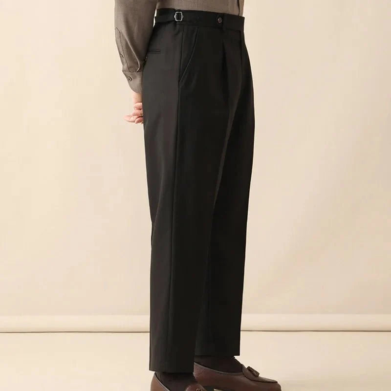 Pantalones de Lana Italiana al Tobillo