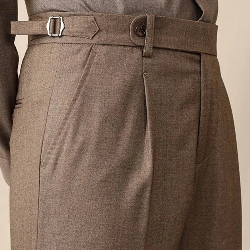Pantalones de Lana Italiana al Tobillo