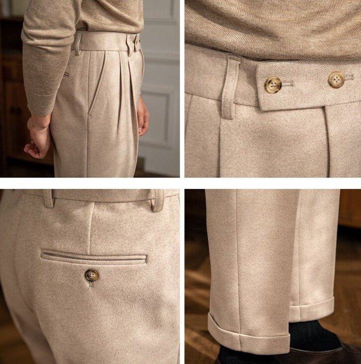 Pantalones de Tiro Alto Estilo Italiano