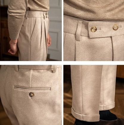 Pantalones de Tiro Alto Estilo Italiano