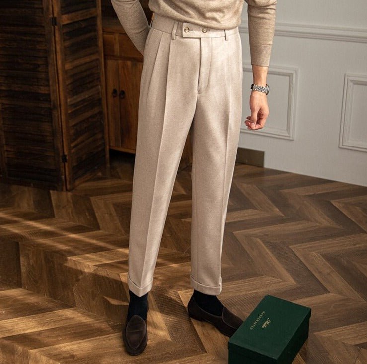 Pantalones de Tiro Alto Estilo Italiano