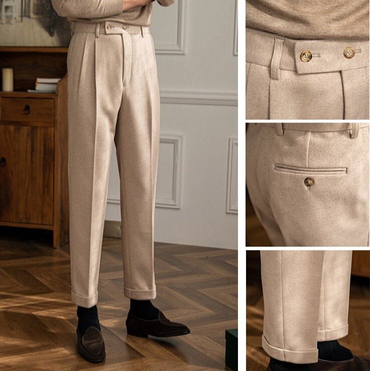 Pantalones de Tiro Alto Estilo Italiano
