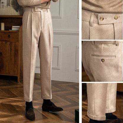 Pantalones de Tiro Alto Estilo Italiano
