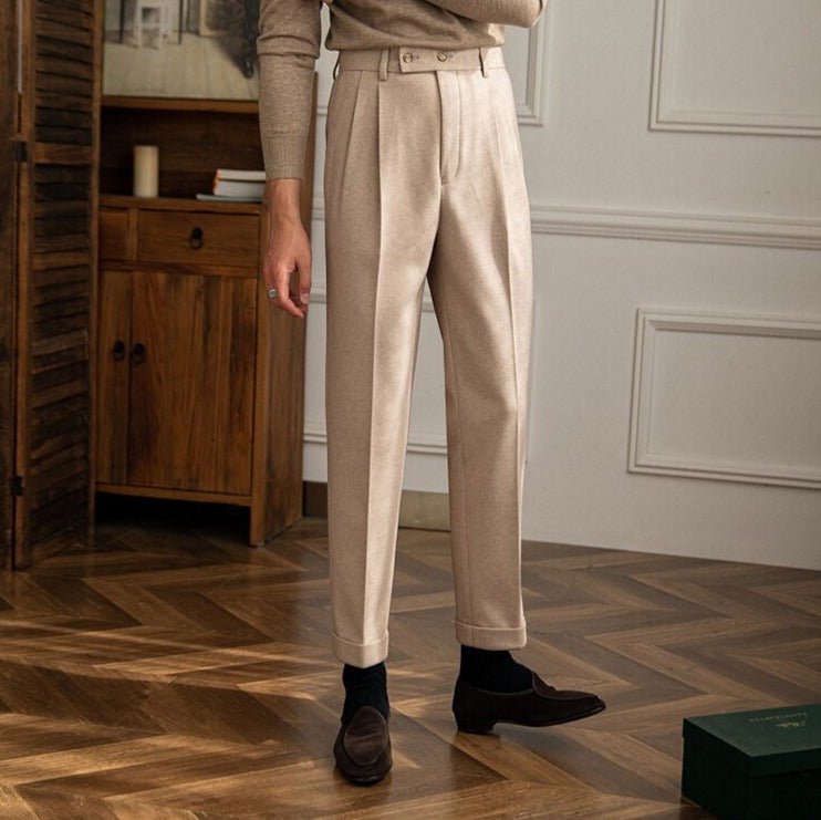 Pantalones de Tiro Alto Estilo Italiano