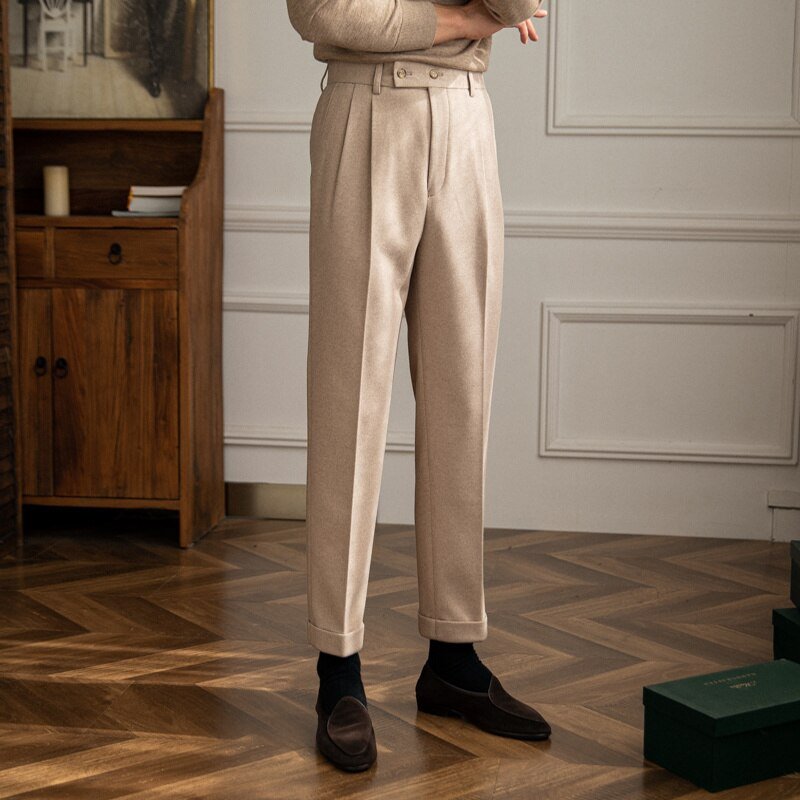 Pantalones de Tiro Alto Estilo Italiano