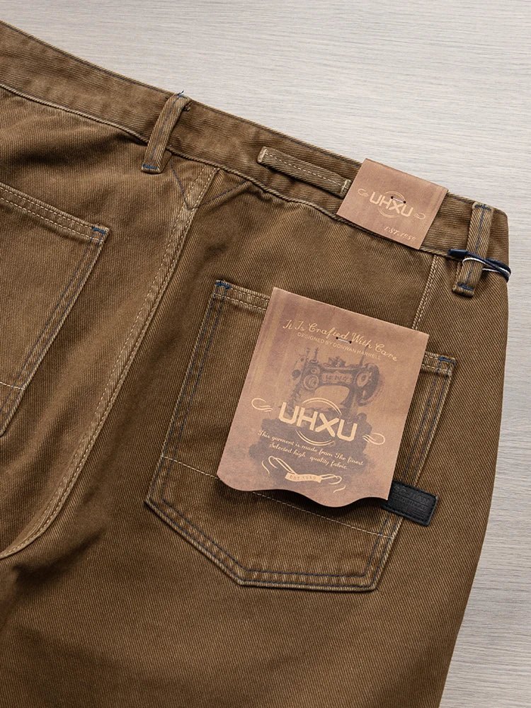 Vaqueros Premium Marrones Estilo Japonés