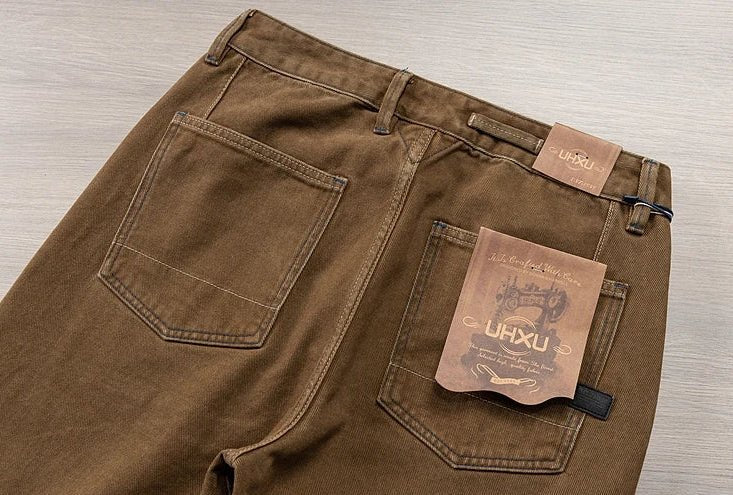 Vaqueros Premium Marrones Estilo Japonés