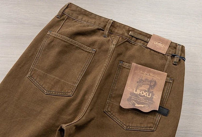 Vaqueros Premium Marrones Estilo Japonés