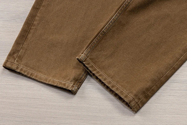 Vaqueros Premium Marrones Estilo Japonés