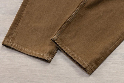 Vaqueros Premium Marrones Estilo Japonés