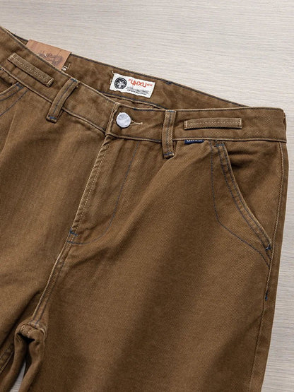Vaqueros Premium Marrones Estilo Japonés