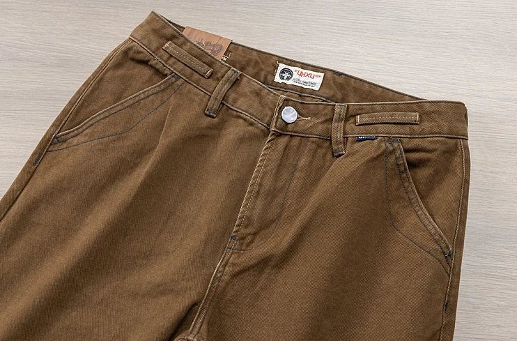 Vaqueros Premium Marrones Estilo Japonés