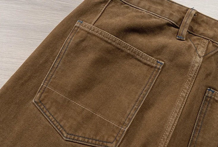 Vaqueros Premium Marrones Estilo Japonés