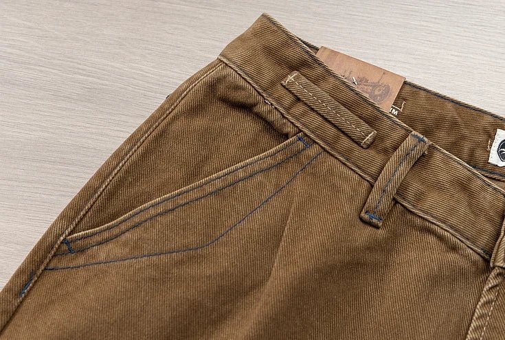 Vaqueros Premium Marrones Estilo Japonés
