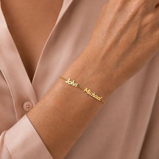 Pulsera de Nombre con Bolitas Personalizada