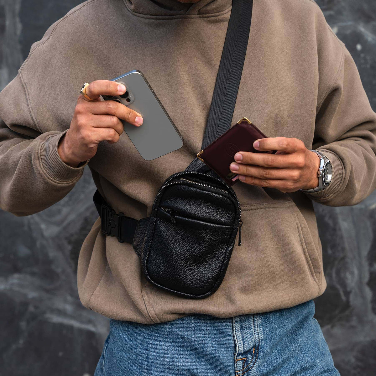 Bolso Sling de Viaje | Piel