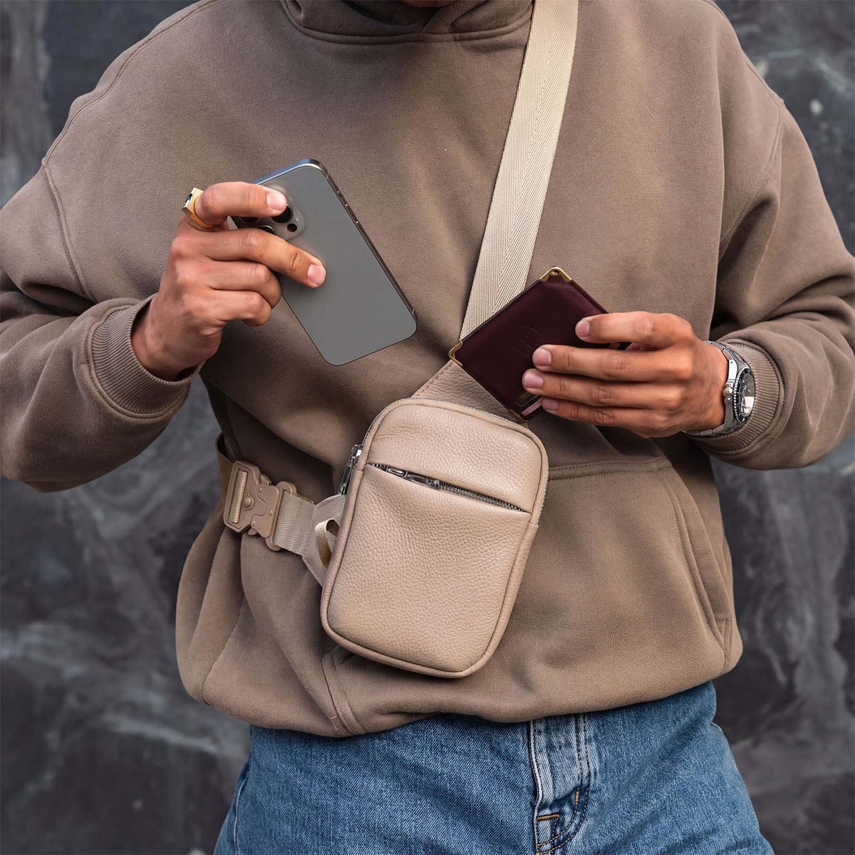 Bolso Sling de Viaje | Piel