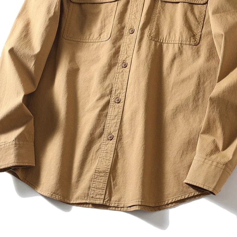 Camisa Utilitaria Retro 100% Algodón Leo