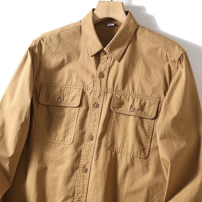 Camisa Utilitaria Retro 100% Algodón Leo