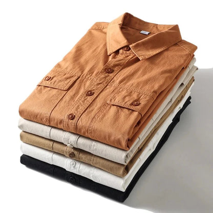Camisa Utilitaria Retro 100% Algodón Leo