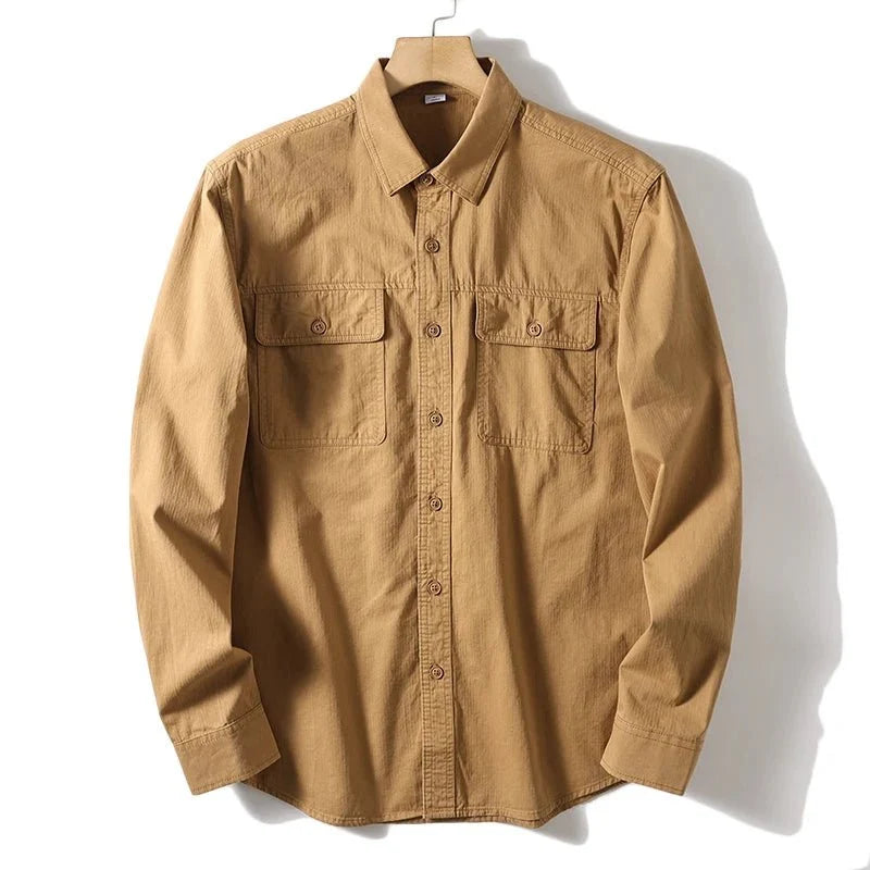 Camisa Utilitaria Retro 100% Algodón Leo