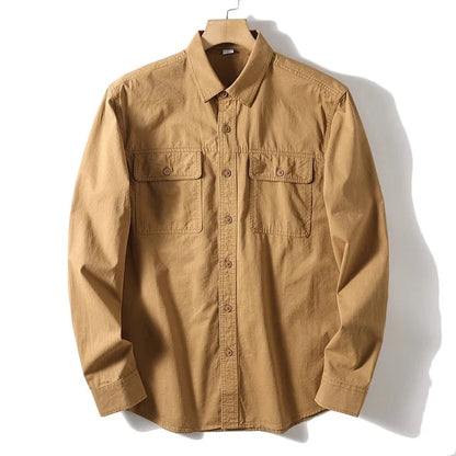 Camisa Utilitaria Retro 100% Algodón Leo