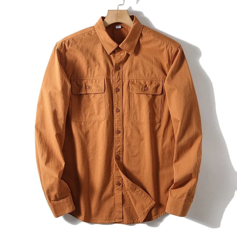 Camisa Utilitaria Retro 100% Algodón Leo
