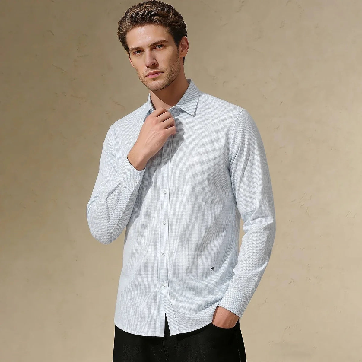 Camisa de Negocios Blanca Pura Leo