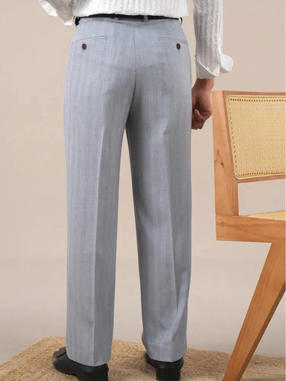 Pantalones de Negocios con Doble Pinza Corte Recto Leo