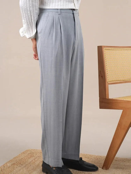Pantalones de Negocios con Doble Pinza Corte Recto Leo
