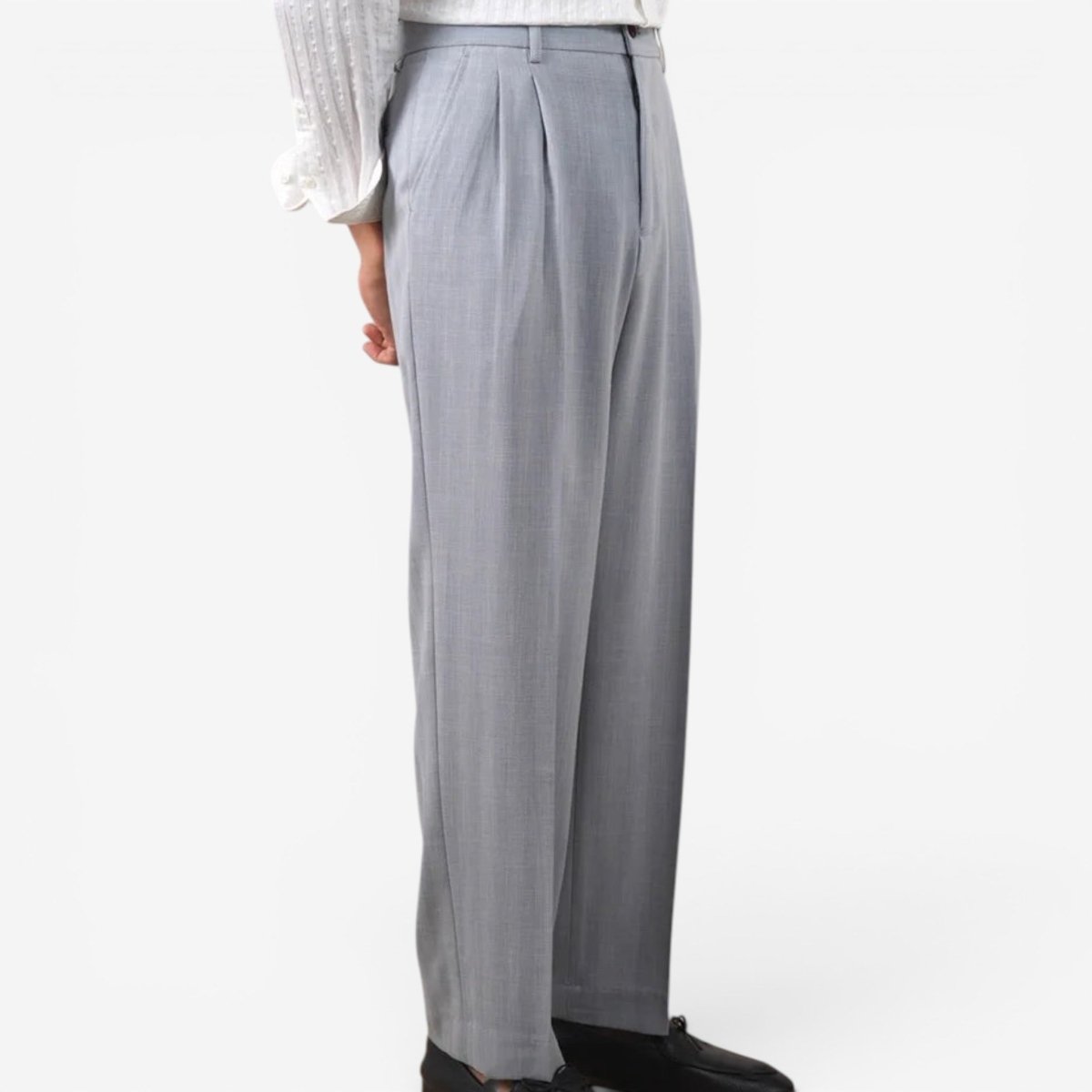 Pantalones de Negocios con Doble Pinza Corte Recto Leo
