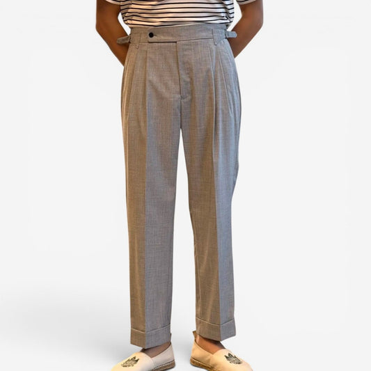 Pantalones de Negocios Elegantes Grises Leo