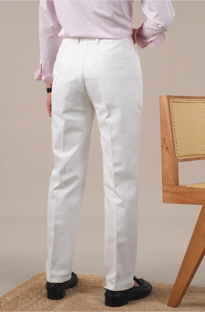 Pantalones Blancos de Tiro Alto Leo