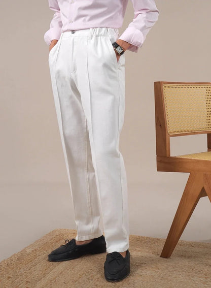 Pantalones Blancos de Tiro Alto Leo