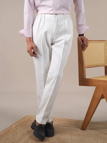 Pantalones Blancos de Tiro Alto Leo