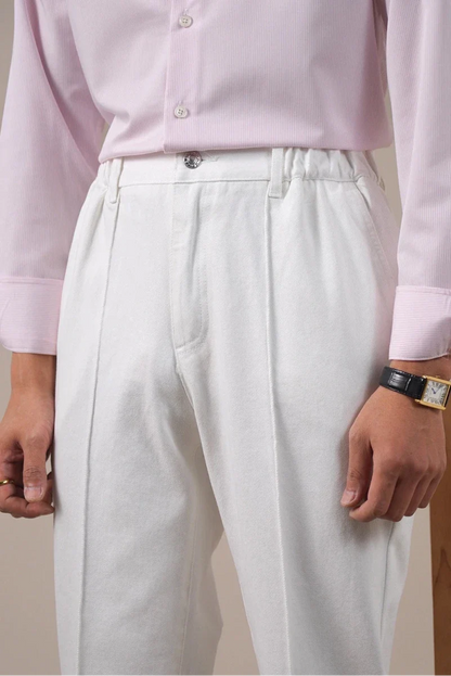 Pantalones Blancos de Tiro Alto Leo
