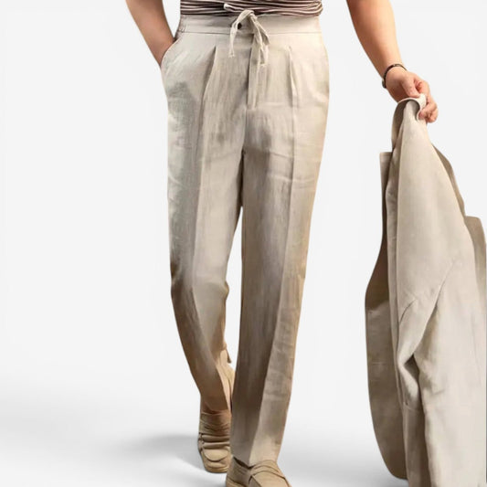 Pantalones de Lino Estilo Italiano para Look Elegante Leo