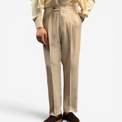 Pantalones de Lino Beige Leo