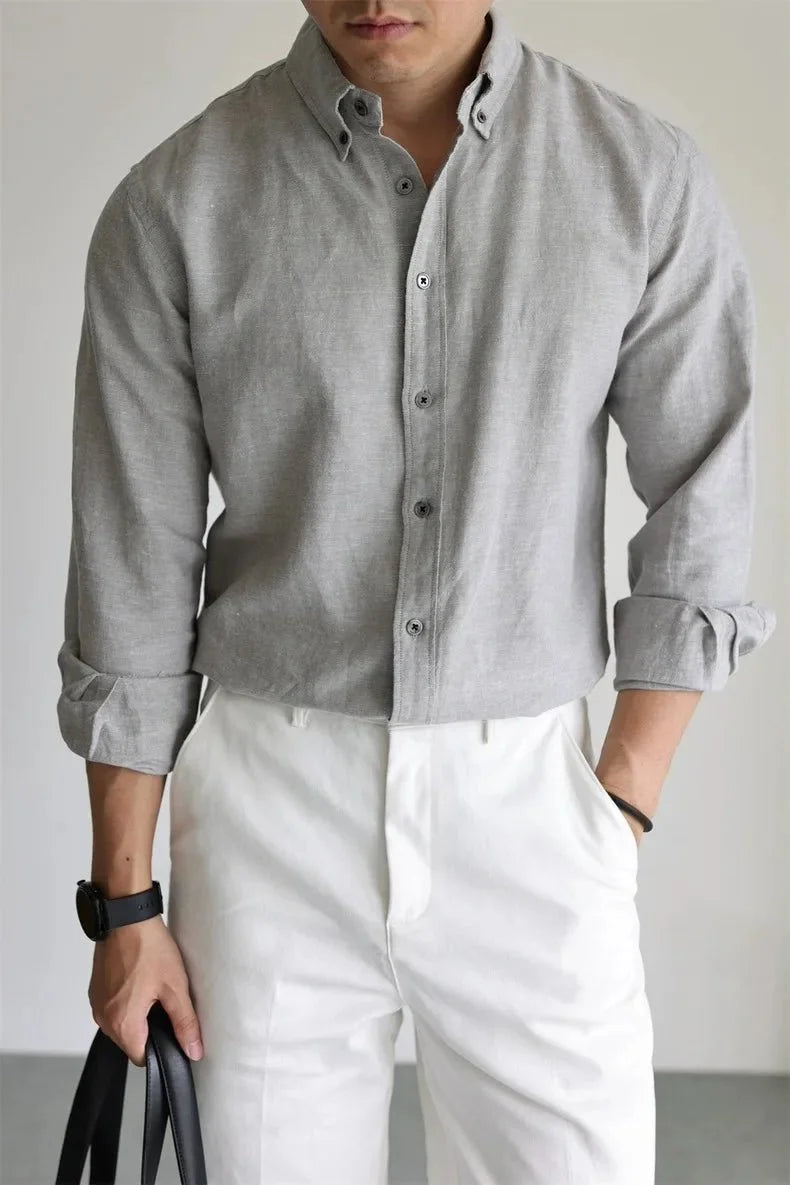 Camisa de Primavera de Lino y Algodón Leo