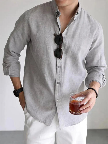 Camisa de Primavera de Lino y Algodón Leo