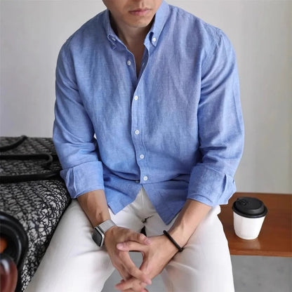 Camisa de Primavera de Lino y Algodón Leo