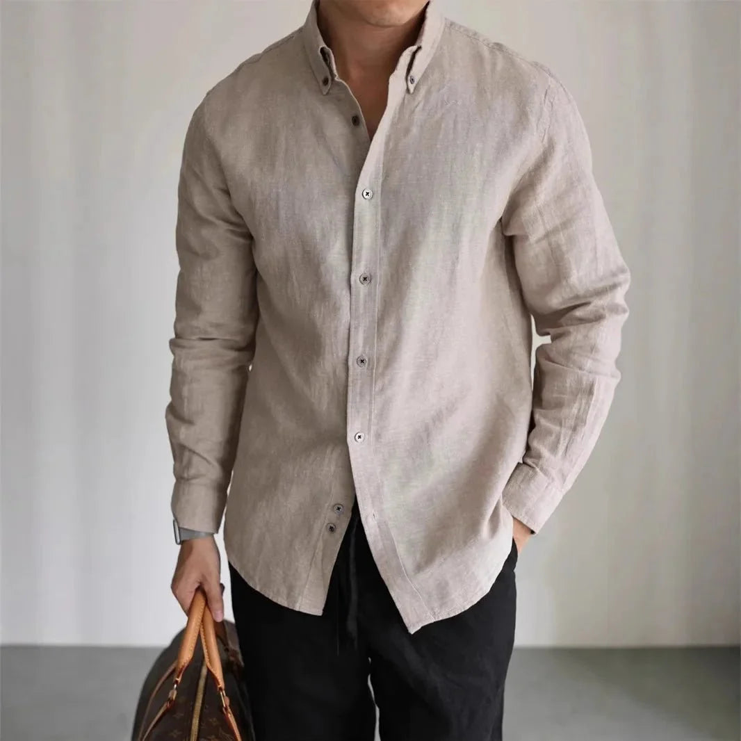 Camisa de Primavera de Lino y Algodón Leo