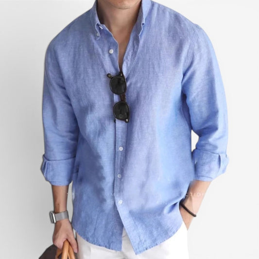 Camisa de Primavera de Lino y Algodón Leo