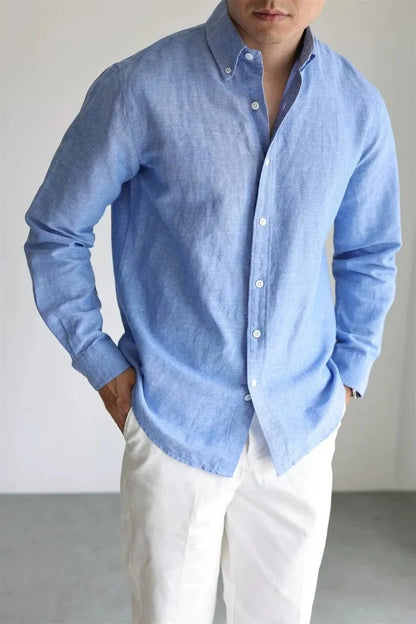 Camisa de Primavera de Lino y Algodón Leo
