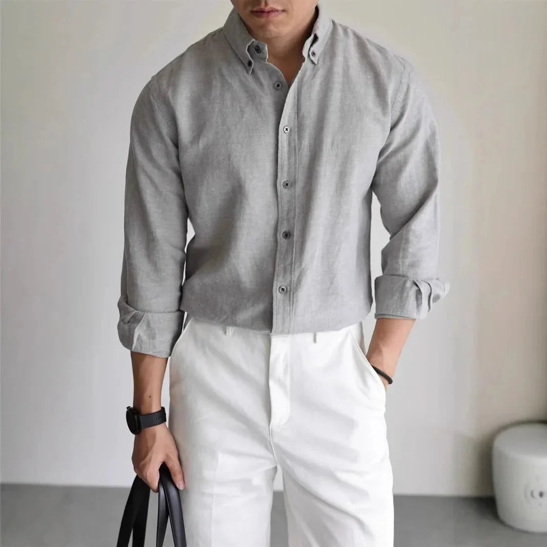 Camisa de Primavera de Lino y Algodón Leo